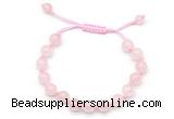 CGB8741 8mm,10mm round rose quartz adjustable macrame bracelets