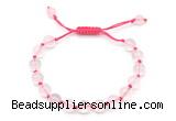 CGB8742 8mm,10mm round grade A rose quartz adjustable macrame bracelets