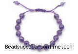 CGB8748 8mm,10mm round amethyst adjustable macrame bracelets