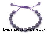 CGB8749 8mm,10mm round amethyst adjustable macrame bracelets