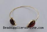 CGB875 15*20mm flat teardrop agate gemstone bangles wholesale