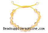 CGB8751 8mm,10mm round citrine adjustable macrame bracelets