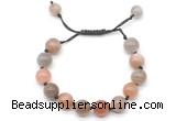 CGB8756 8mm,10mm round rainbow moonstone adjustable macrame bracelets