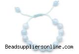 CGB8758 8mm,10mm round aquamarine adjustable macrame bracelets