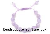 CGB8759 8mm,10mm round lavender amethyst adjustable macrame bracelets