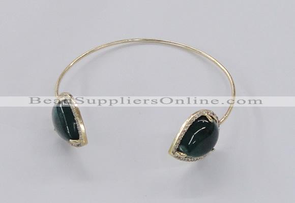 CGB877 15*20mm flat teardrop agate gemstone bangles wholesale