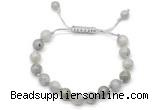 CGB8774 8mm,10mm round labradorite adjustable macrame bracelets