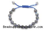 CGB8776 8mm,10mm round grade A labradorite adjustable macrame bracelets