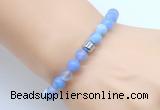 CGB8831 8mm, 10mm blue agate & drum hematite power beads bracelets