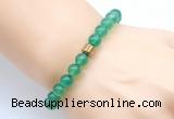 CGB8832 8mm, 10mm green agate & drum hematite power beads bracelets