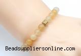 CGB8835 8mm, 10mm yellow aventurine & drum hematite power beads bracelets