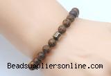 CGB8839 8mm, 10mm elephant skin jasper & drum hematite power beads bracelets