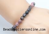 CGB8846 8mm, 10mm rhodonite & drum hematite power beads bracelets