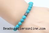 CGB8856 8mm, 10mm turquoise & drum hematite power beads bracelets