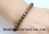 CGB8857 8mm, 10mm unakite & drum hematite power beads bracelets