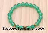 CGB8862 8mm, 10mm green agate, drum & rondelle hematite beaded bracelets