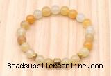 CGB8865 8mm, 10mm yellow aventurine, drum & rondelle hematite beaded bracelets