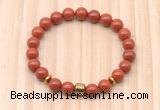 CGB8867 8mm, 10mm red jasper, drum & rondelle hematite beaded bracelets