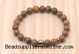 CGB8869 8mm, 10mm elephant skin jasper, drum & rondelle hematite beaded bracelets