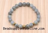 CGB8879 8mm, 10mm labradorite, drum & rondelle hematite beaded bracelets