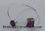 CGB889 12mm - 14*15mm freeform druzy agate gemstone bangles