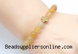 CGB8895 8mm, 10mm yellow aventurine & cross hematite power beads bracelets