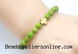 CGB8903 8mm, 10mm green sea sediment jasper & cross hematite power beads bracelets