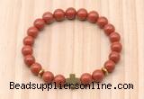 CGB8927 8mm, 10mm red jasper, cross & rondelle hematite beaded bracelets