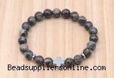 CGB8938 8mm, 10mm grey opal, cross & rondelle hematite beaded bracelets