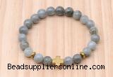 CGB8939 8mm, 10mm labradorite, cross & rondelle hematite beaded bracelets