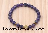 CGB8944 8mm, 10mm amethyst, cross & rondelle hematite beaded bracelets