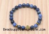 CGB8945 8mm, 10mm sodalite, cross & rondelle hematite beaded bracelets