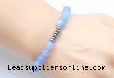 CGB8951 8mm, 10mm blue agate & rondelle hematite beaded bracelets