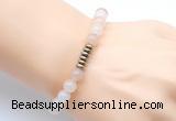 CGB8954 8mm, 10mm pink aventurine & rondelle hematite beaded bracelets