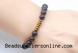 CGB8958 8mm, 10mm brecciated jasper & rondelle hematite beaded bracelets