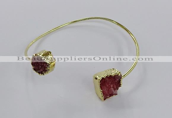 CGB897 12mm - 14*15mm freeform druzy agate gemstone bangles