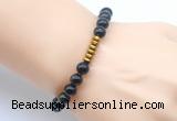 CGB8971 8mm, 10mm golden obsidian & rondelle hematite beaded bracelets