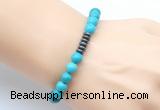 CGB8976 8mm, 10mm turquoise & rondelle hematite beaded bracelets