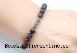 CGB8978 8mm, 10mm colorful tiger eye & rondelle hematite beaded bracelets