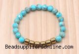 CGB8992 8mm, 10mm blue sea sediment jasper & drum hematite beaded bracelets