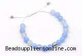 CGB9021 8mm, 10mm blue agate & drum hematite adjustable bracelets