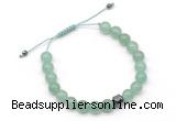 CGB9023 8mm, 10mm green aventurine & drum hematite adjustable bracelets