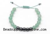 CGB9063 8mm, 10mm green aventurine & drum hematite adjustable bracelets