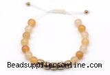 CGB9065 8mm, 10mm yellow aventurine & drum hematite adjustable bracelets