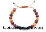 CGB9075 8mm, 10mm mookaite & drum hematite adjustable bracelets