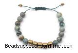 CGB9077 8mm, 10mm African turquoise & drum hematite adjustable bracelets