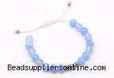 CGB9101 8mm, 10mm blue agate & rondelle hematite adjustable bracelets