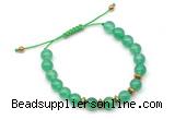 CGB9102 8mm, 10mm green agate & rondelle hematite adjustable bracelets