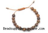 CGB9109 8mm, 10mm elephant skin jasper & rondelle hematite adjustable bracelets