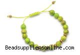 CGB9113 8mm, 10mm green sea sediment jasper & rondelle hematite adjustable bracelets